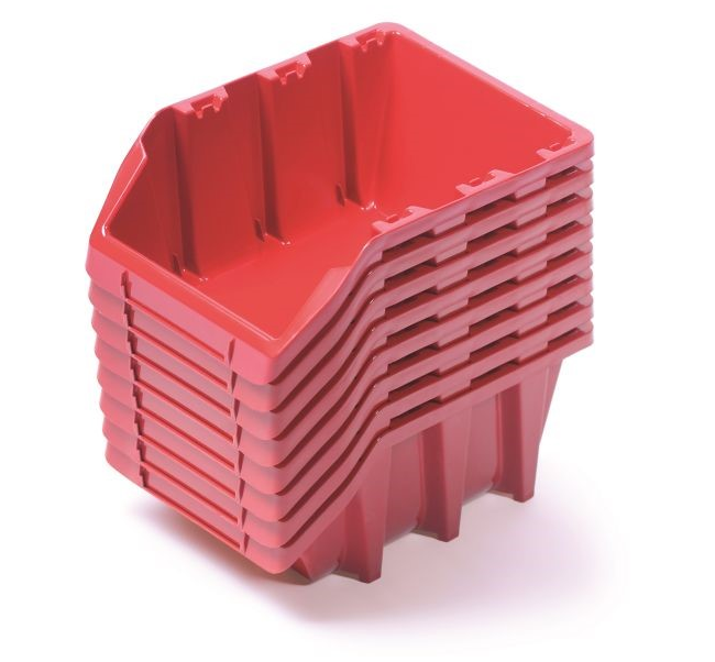 Plastové boxy 160x98x160mm Red 8ks